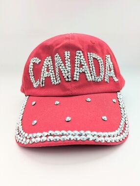 Women's Bling CANADA Crystal/Rhinestone Embellished Adjustable Baseball Cap